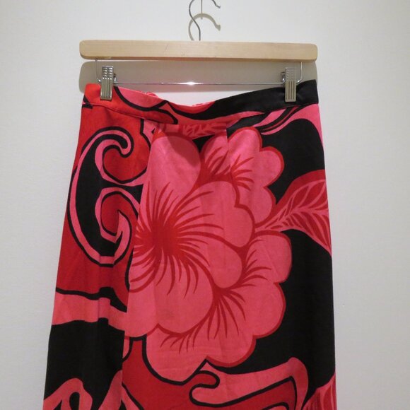 VINTAGE FUMI'S ORIGINALS HONOLULU Hawaiian Floral Maxi Skirt in Pink Purple - Picture 4 of 15